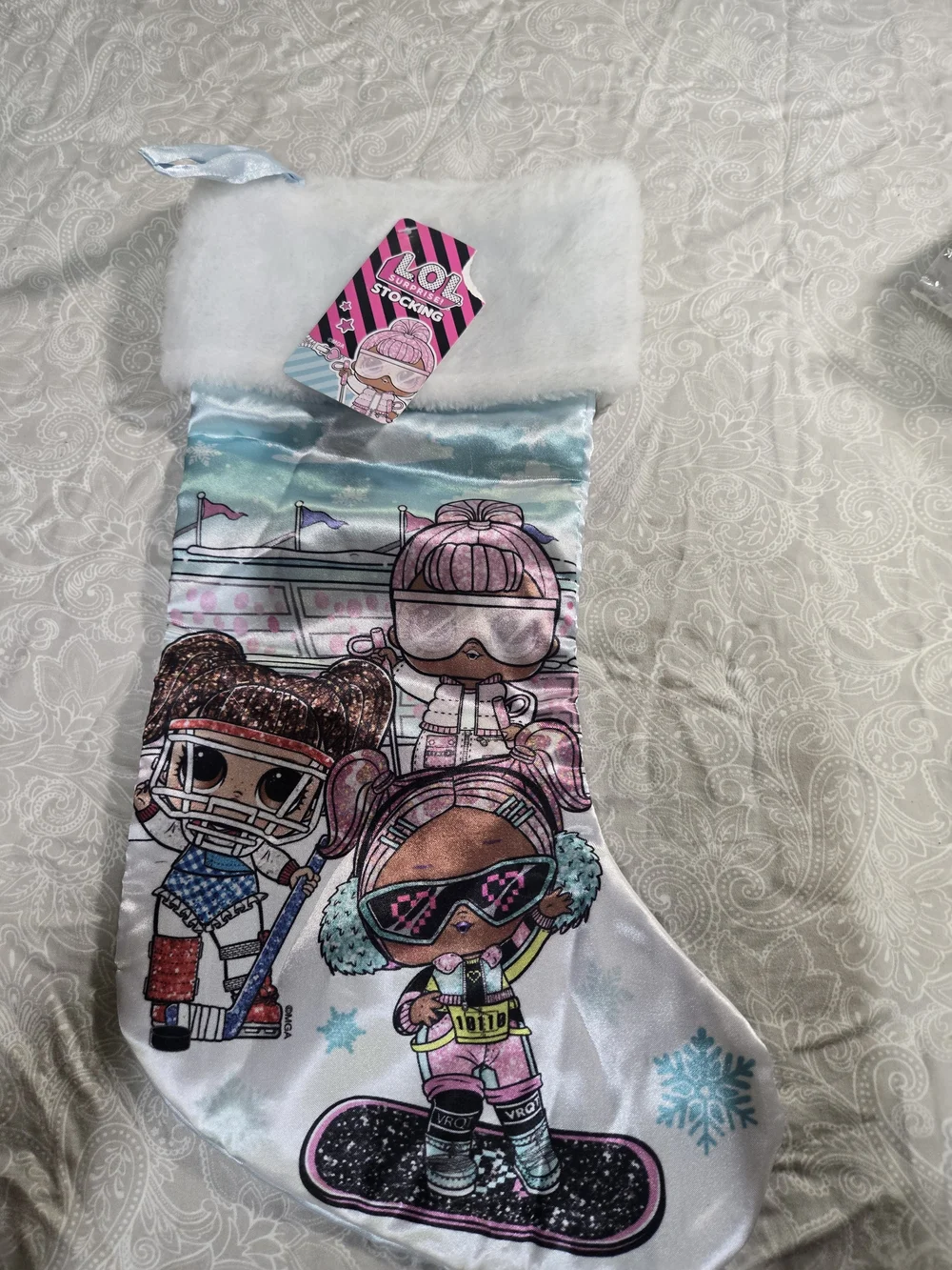 LOL Christmas Stocking Kids Holiday Gift Ski Girls Dolls Blue Pink